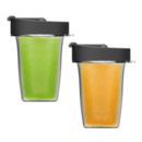 Magimix Juice Cups x 2 Small 400ml Cups - Flip Lids